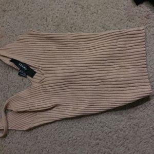 forever 21 nude beige tight crop top dress top